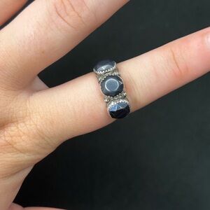 Vintage Sterling Silver Hematite Ring